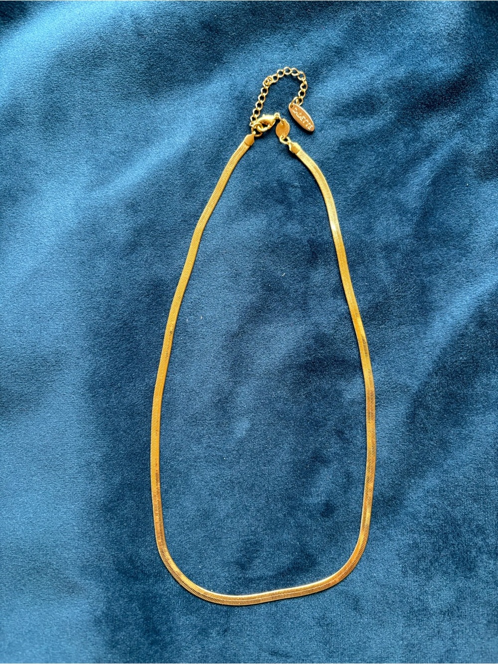 Gold Herringbone Necklace with Extender Chain